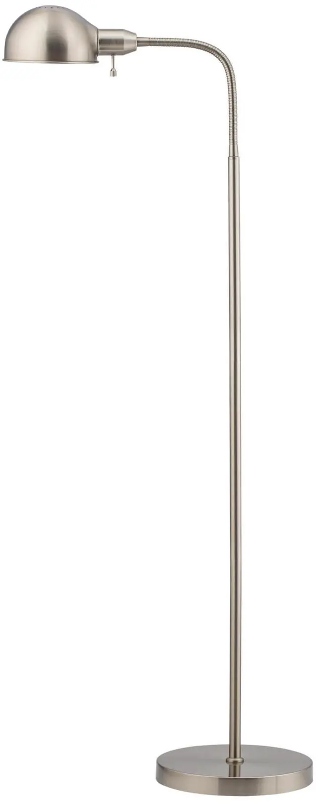 Main image of Nova - Adjustable Floor Lamp with Flexible Gooseneck and Rotatable Shade, E26 Socket, 10-Inch Base - Ideal for Reading, Bedside, Living Room, Brushed Nickel