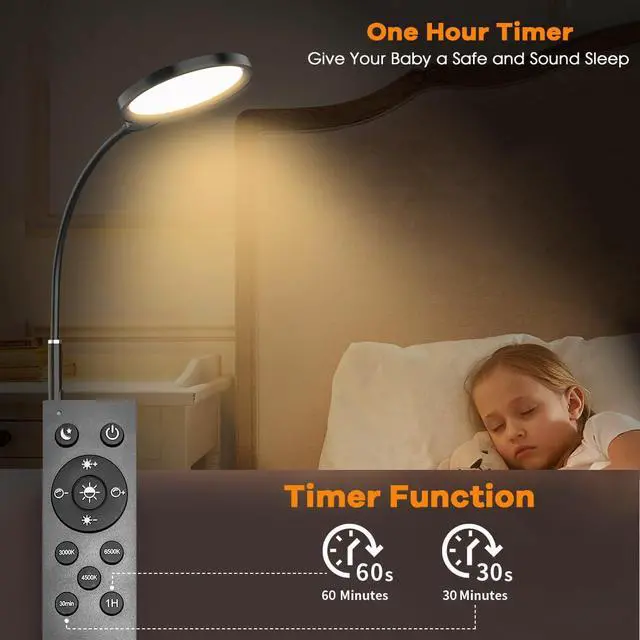 Alt view image 5 of 7 - LED Floor Lamps with Remote Dimmable Timing Eye Care Standing Reading Lamp for Living Room Bedroom Office