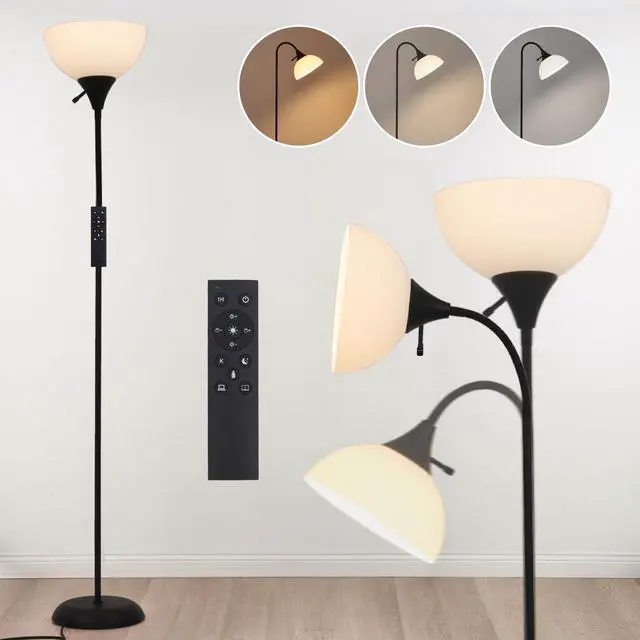 Main image of Floor Lamps for Living Room with Remote Control, Stepless Brightness Adjustable and 2700K-6500K Color Temperature, Adjustable Standing Lamp, Tall Standing Lamp for Bedroom Living Room Office