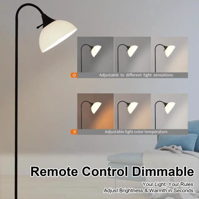 Alt view image 2 of 7 - Floor Lamps for Living Room with Remote Control, Stepless Brightness Adjustable and 2700K-6500K Color Temperature, Adjustable Standing Lamp, Tall Standing Lamp for Bedroom Living Room Office