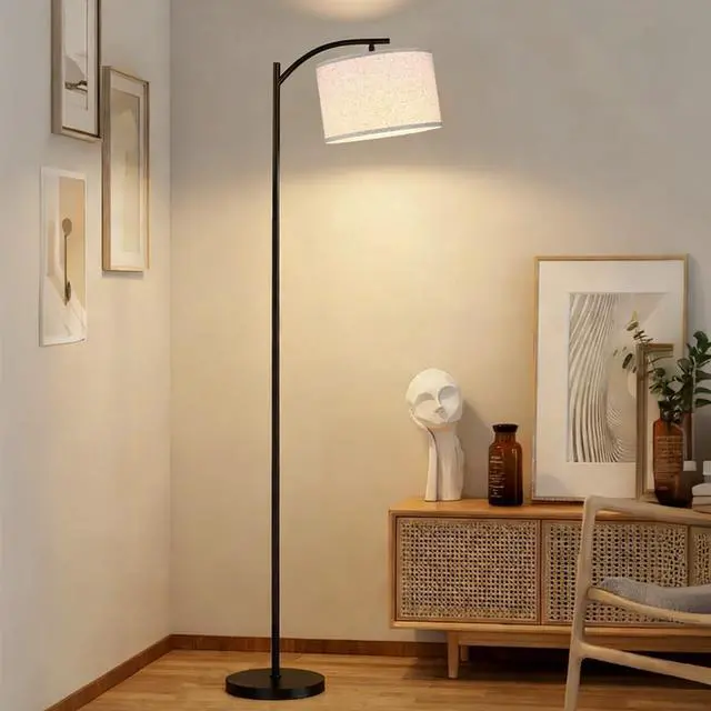 Alt view image 3 of 7 - Floor Lamp for Living Room, Standing Lamp, Floor Lamp with Linen Lampshade for Home Décor, Office, Bedroom (Bulb Included)