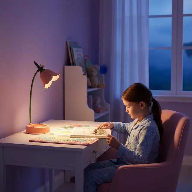 Alt view image 6 of 7 - LED Desk Lamp Cordless Table Light Adjustable Gooseneck Dimmable Touch Rechargeable Battery Eye-Caring Night Light for Kids,Mini Cute Lamp for College Dorm Bedroom Reading
