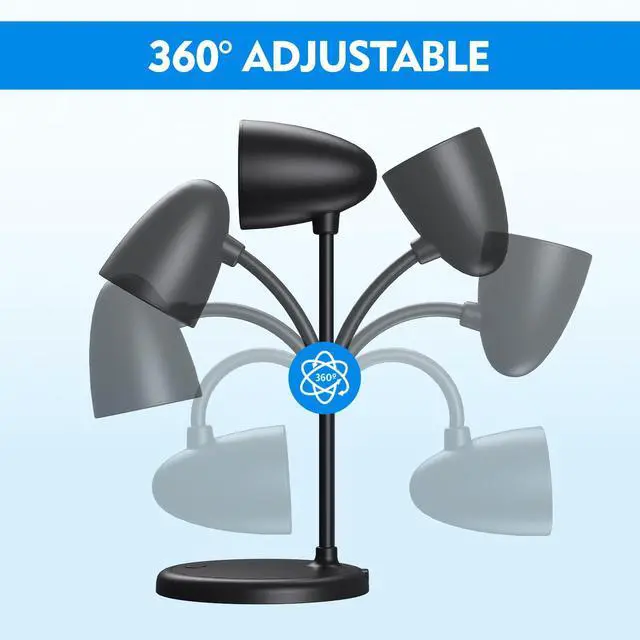 Alt view image 6 of 7 - LED Desk Lamp for Home Office,3 Light Colors,Table Lamp,Dimmable Reading Light for Bedside Small Desk Lamp for College Dorm Room,Bedroom Desk Light,Black