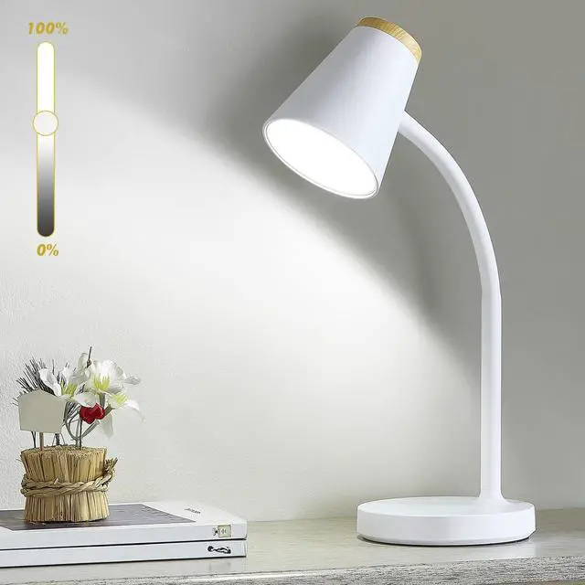 Main image of Desk Lamp for College Dorm Room - Small LED Desk Lamp Touch Dimmable Reading Light for Home Office - Adjustable Flexible Gooseneck Table Lamp for Bedside Bedroom Nightstand White