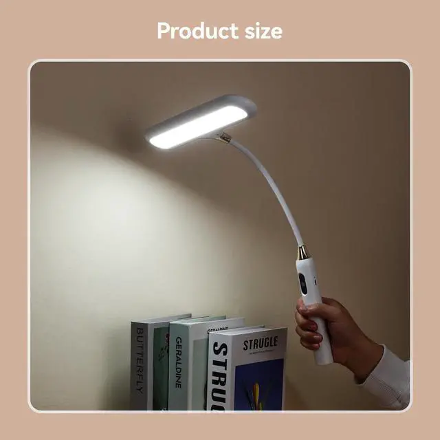 Alt view image 7 of 7 - LED Desk Lamp 6778B - Touch Control, Adjustable 2700-7000K Color Temperature, 700 Lumens, 360° Flexible Gooseneck, USB-C Charging, 2.5hrs Cordless, Eye-Caring Light (White)