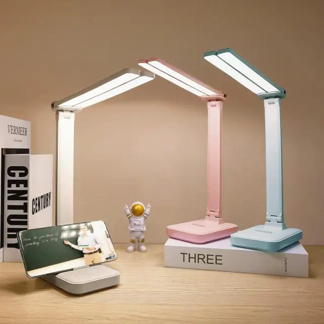 Main image of LuxLumin White Desk Lamp for Home Office,Portable Small Desk Lamp with 3 Lighting Modes, Battery Operated Rechargeable Desk Light for Kids, Reading,Studying,Dormitory, White