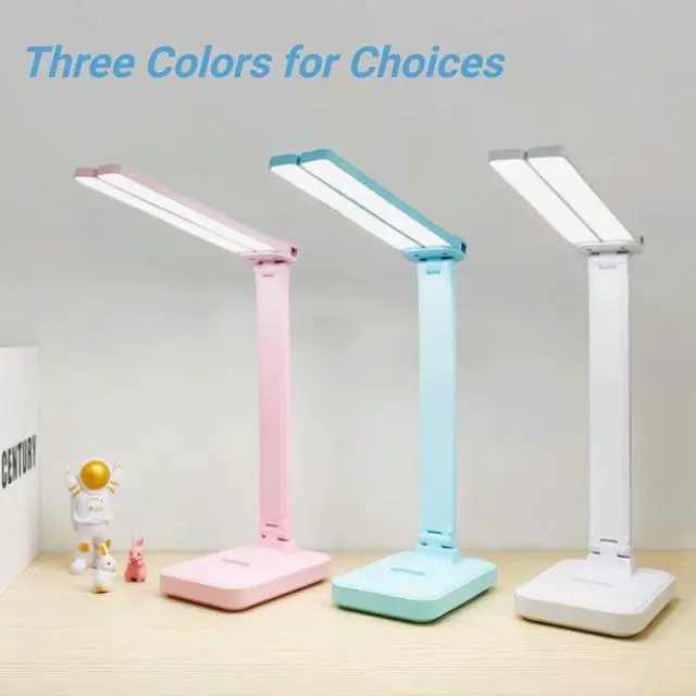 Alt view image 5 of 6 - LuxLumin White Desk Lamp for Home Office,Portable Small Desk Lamp with 3 Lighting Modes, Battery Operated Rechargeable Desk Light for Kids, Reading,Studying,Dormitory, White