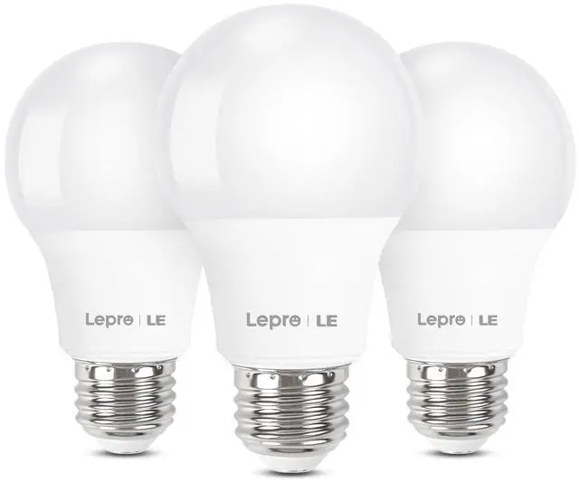 Main image of LED Light Bulbs 60 Watt Equivalent, 9W 800 Lumens Non-Dimmable, Daylight White 5000K, A19 E26 Standard Medium Base, 10000 Hour Lifetime 3 Count (Pack of 1)