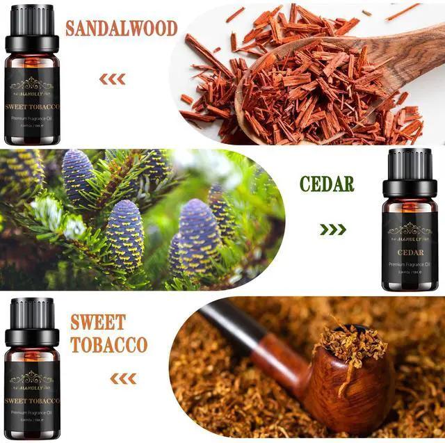 Alt view image 2 of 7 - Essential Oils Set, Men Scents Fragrance Oil Aromatherapy Essential Oils Kit for Diffuser (6x10ML) - Sandalwood, Cedar, Leather, Sweet Tobacco, Rum, Cologne Aromatherapy Oils Gift for Men