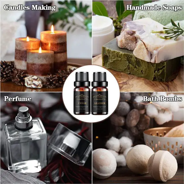 Alt view image 5 of 7 - Essential Oils Set, Men Scents Fragrance Oil Aromatherapy Essential Oils Kit for Diffuser (6x10ML) - Sandalwood, Cedar, Leather, Sweet Tobacco, Rum, Cologne Aromatherapy Oils Gift for Men