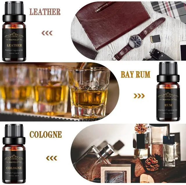 Alt view image 3 of 7 - Essential Oils Set, Men Scents Fragrance Oil Aromatherapy Essential Oils Kit for Diffuser (6x10ML) - Sandalwood, Cedar, Leather, Sweet Tobacco, Rum, Cologne Aromatherapy Oils Gift for Men