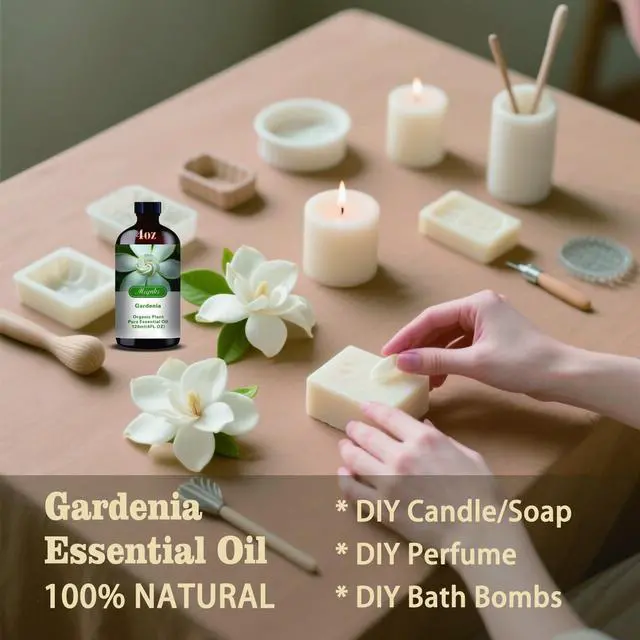 Alt view image 5 of 7 - Gardenia Essential Oil Gardenia Fragrance Oil for Diffuser, Humidifier, DIY Candle, Soap, Romantic Scent, Massage, Gift Ready (4.33 fl oz / 130ml)