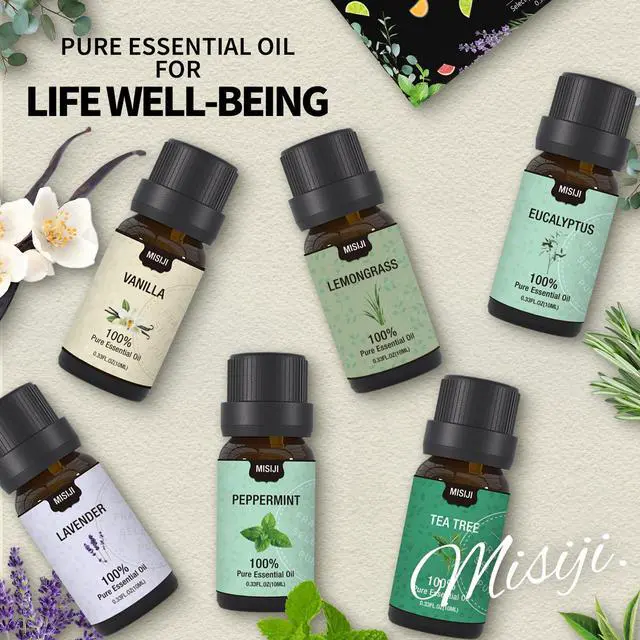 Alt view image 2 of 6 - Essential Oils Set Top 6 Aromatherapy-Essential Oils for Diffuser for Home,Air Freshening Diffuser Oils Scents for Aromatherapy,Laundry,Candle&Soap Making,Humidifiers 6 X 10ML