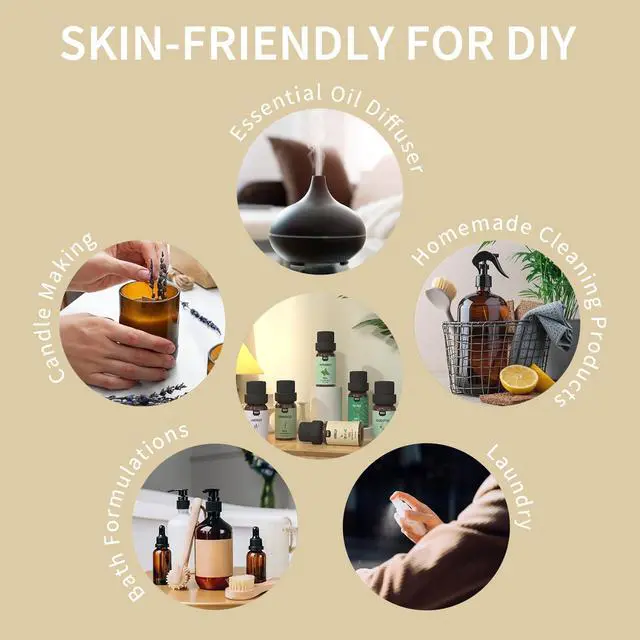 Alt view image 5 of 6 - Essential Oils Set Top 6 Aromatherapy-Essential Oils for Diffuser for Home,Air Freshening Diffuser Oils Scents for Aromatherapy,Laundry,Candle&Soap Making,Humidifiers 6 X 10ML