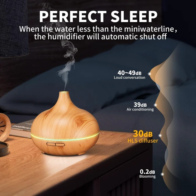 Alt view image 3 of 7 - Aroma Diffuser for Essential Oil Large Room,Office Essential Oil Diffusers for Home Kids, Ambient Light Cool Mist humidifier for Bedroom Auto Off with 10 Essential Oils