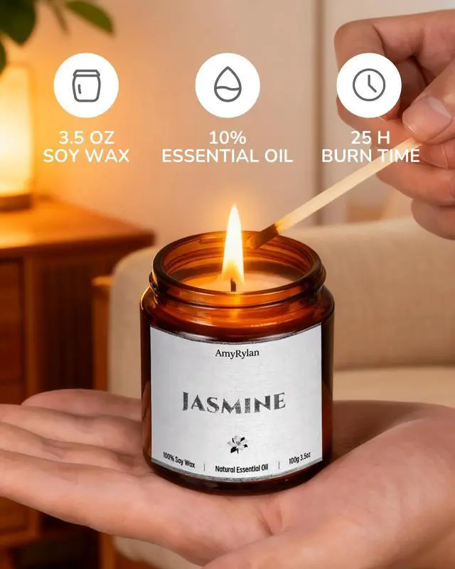 Alt view image 2 of 7 - 6 Pack Non-Toxic Soy Wax Scented Candles Gift Set, 21oz 120H Long Burn Time, Amber Jar Candles, Gift for Women Unique, Christmas Birthday Self Care Relaxation Spa Aromatherapy Gifts