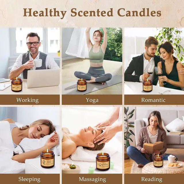 Alt view image 5 of 7 - 6 Pack Candles for Home Scented, Aromatherapy Jar Candles Gift Set for Women, Long Lasting Burn Soy Wax Candle, Scented Candle Gift Set for Birthday Easter Mother's Day