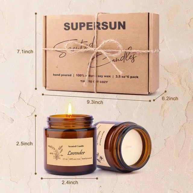 Alt view image 7 of 7 - 6 Pack Candles for Home Scented, Aromatherapy Jar Candles Gift Set for Women, Long Lasting Burn Soy Wax Candle, Scented Candle Gift Set for Birthday Easter Mother's Day