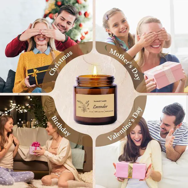 Alt view image 6 of 7 - 6 Pack Candles for Home Scented, Aromatherapy Jar Candles Gift Set for Women, Long Lasting Burn Soy Wax Candle, Scented Candle Gift Set for Birthday Easter Mother's Day