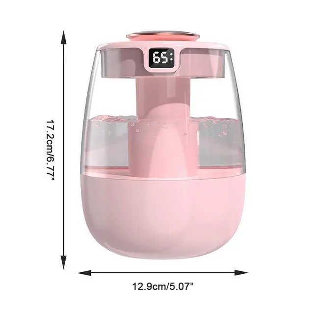 Alt view image 4 of 7 - Double Spray Humidifier,1L Silent USB Digital Display Humidifier with 2 Mist Modes & Night Light for Car Office Home Room