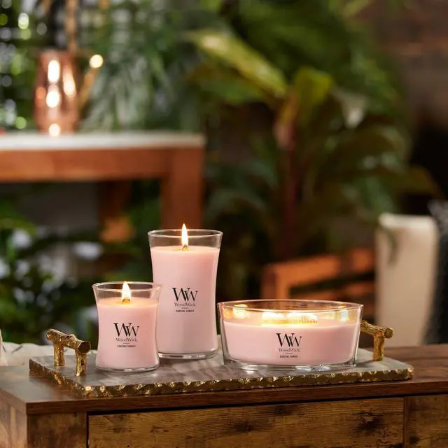 Alt view image 6 of 7 - Vanilla & Sea Salt Gifts for Women and Men, 9.7 oz Medium Hourglass Candle with Crackling Wick