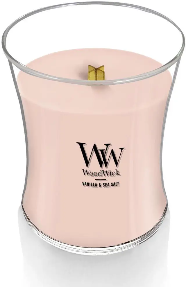 Alt view image 3 of 7 - Vanilla & Sea Salt Gifts for Women and Men, 9.7 oz Medium Hourglass Candle with Crackling Wick