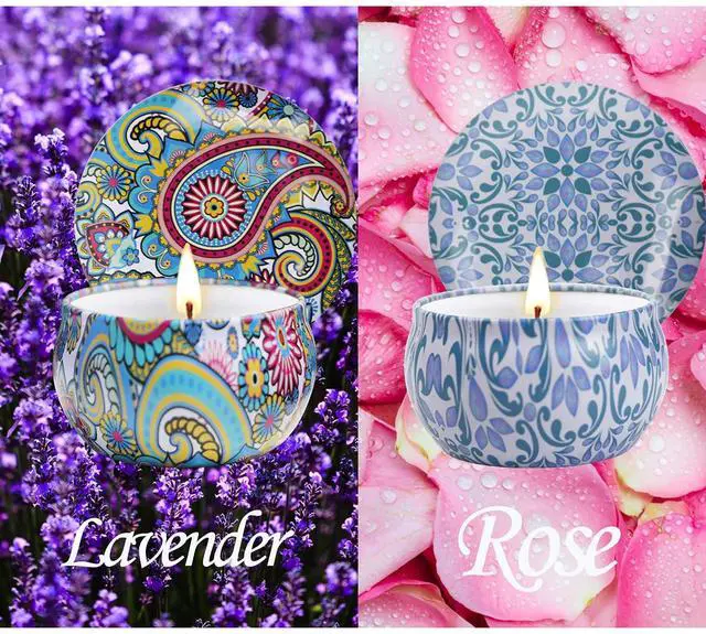 Alt view image 4 of 7 - 2 Pack Scented Candles, 2.5 oz Aromatherapy Candles for Home Scented, Natural Soy Candles with Floral Scents, Portable Small Jar Candle Set for Travel, Spa, Bath, Yoga, Home Decor Candle