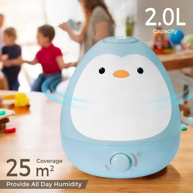 Alt view image 4 of 7 - Baby 3-in-1 Cool Mist Humidifier with Essential Oil Diffuser + Nightlight, BPA Free Phenol Free Humidifier for Kids Bedroom, Nursery + Large Rooms, Whisper-Quiet, Auto Shut Off