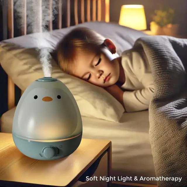 Alt view image 2 of 7 - Baby 3-in-1 Cool Mist Humidifier with Essential Oil Diffuser + Nightlight, BPA Free Phenol Free Humidifier for Kids Bedroom, Nursery + Large Rooms, Whisper-Quiet, Auto Shut Off