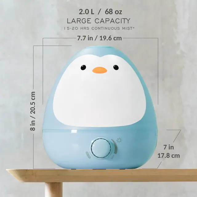 Alt view image 3 of 7 - Baby 3-in-1 Cool Mist Humidifier with Essential Oil Diffuser + Nightlight, BPA Free Phenol Free Humidifier for Kids Bedroom, Nursery + Large Rooms, Whisper-Quiet, Auto Shut Off