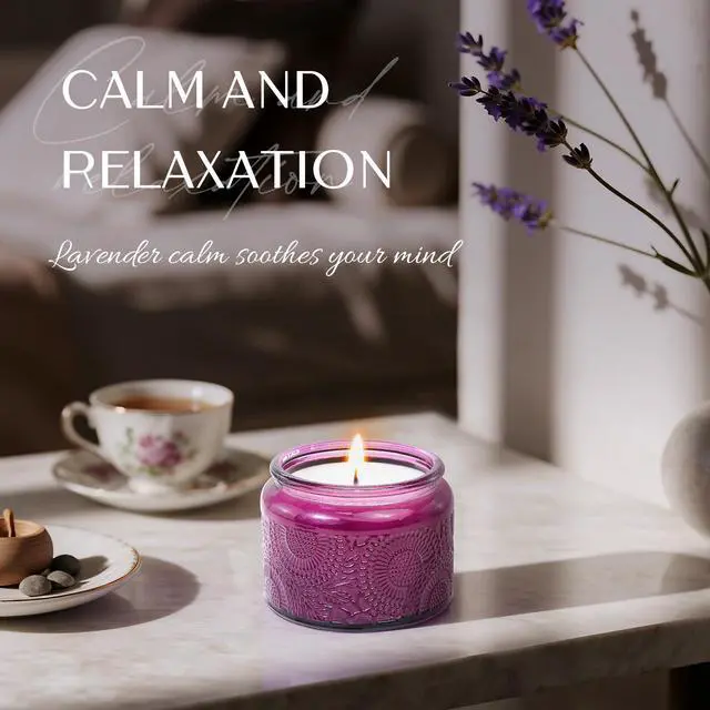 Alt view image 7 of 7 - Candles for Women, Scented Candle Gift Set of 4, Scented Candles for Home, Birthday and Christmas Candle Gifts for Women (Vanilla, Lavender, Cinnamon, Jasmine, 14.4 oz)