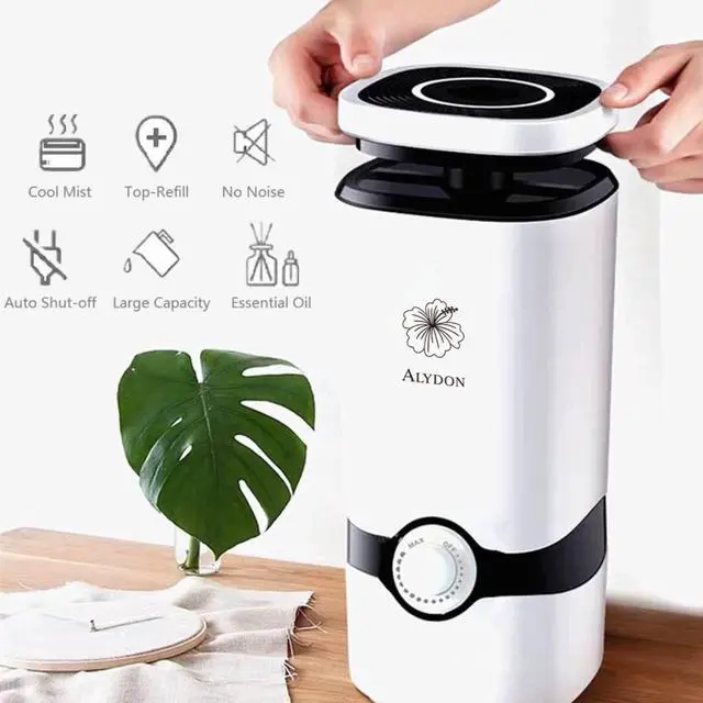 Alt view image 3 of 6 - Cool Mist Humidifiers - Essential Oil Top Fill Humidifier Cool Ultrasonic Humidifier Quiet Air Diffuser for Large Room & Easy to Clean with Filter & Oil Diffuser Plant Bedroom Humidifier