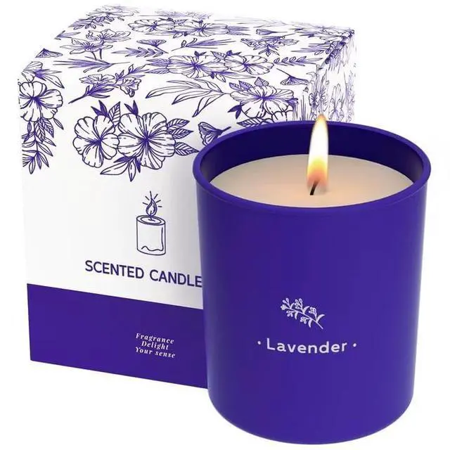 Main image of Lavender Candles for Home Scented, 8 oz Scented Candles Present, Purple Jar Wax, Made with Soy for Women, 45 Hour Long-Lasting Burn for Christmas Mom Girl Birthday Christmas Giving - 1 Pack