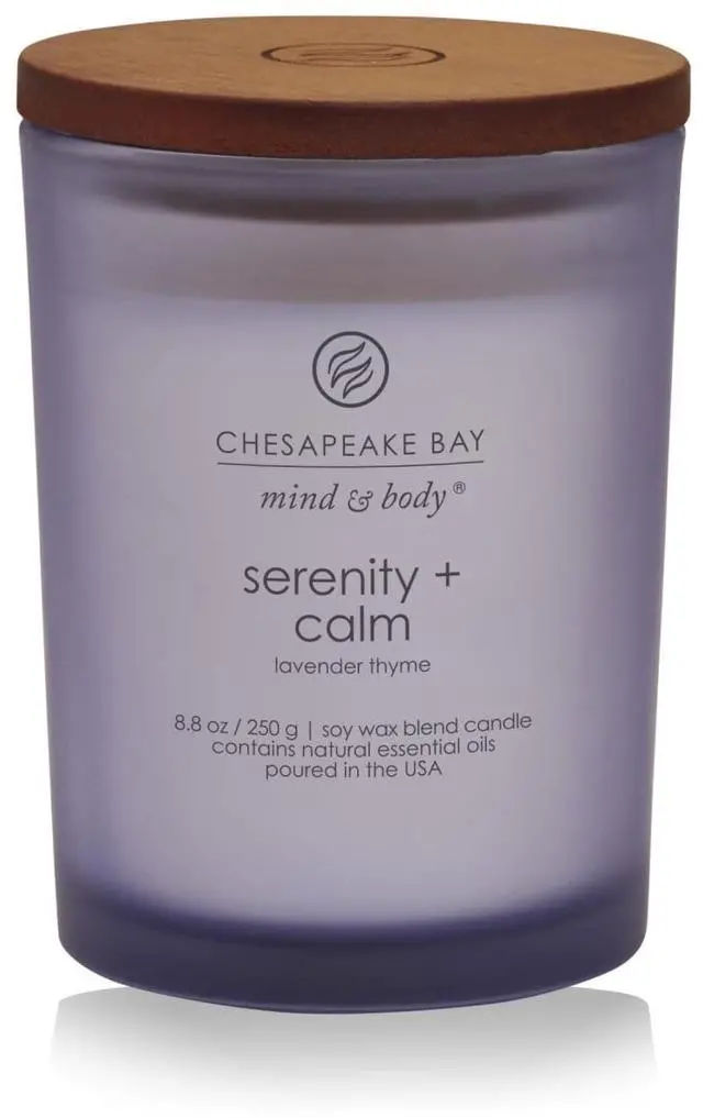 Main image of Medium Jar Scented Candle Serenity + Calm (Lavender Thyme) Home Décor Orange Gifting Idea Burn Time of 50 Hours