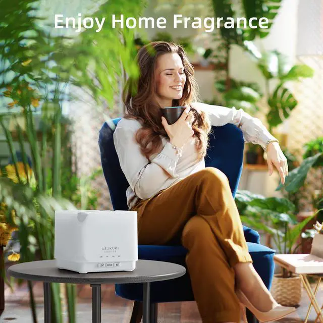 Alt view image 5 of 7 - Essential Oil Diffuser for Home, Large 700 ml Humidifier with Automatic Shut-Off, Quiet Aromatherapy Diffuser with 7 LED Lights for Living Room, Kitchen, Bedroom, Hotel - Pure White