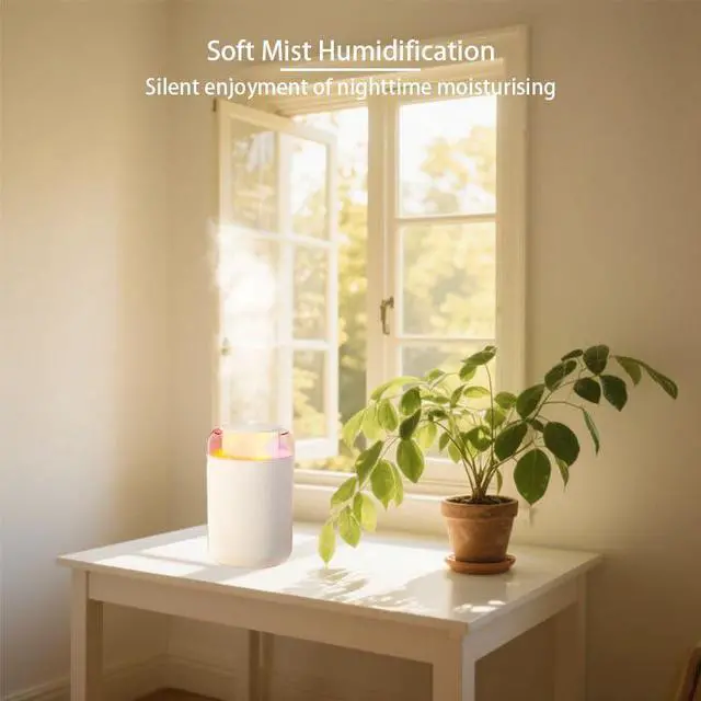 Alt view image 3 of 6 - Bedroom Humidifier, 1.2L Cool Mist Extra Large humidifier - Humldifier for Bedroom Living Room Baby Plants, 7 Color Gradient Night Light, Safe Power Off, Ideal Baby Humidifier(white)
