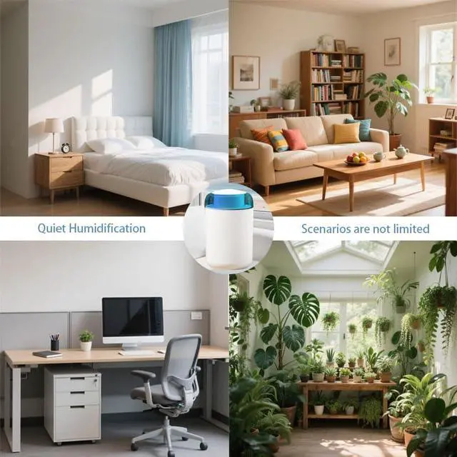 Alt view image 5 of 6 - Bedroom Humidifier, 1.2L Cool Mist Extra Large humidifier - Humldifier for Bedroom Living Room Baby Plants, 7 Color Gradient Night Light, Safe Power Off, Ideal Baby Humidifier(white)