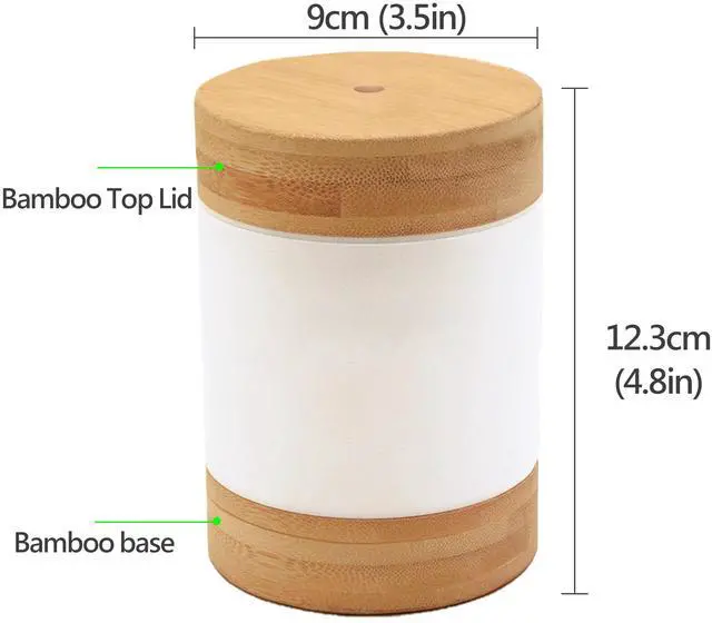 Alt view image 6 of 7 - Bamboo Cool Mist Humidifier with Phone Stand, 400ml Ultrasonic Mini Humidifier, Quiet Desktop with Dual LED Night Light, USB-C Portable, Auto Shut-Off for Bedroom, Office, Travel