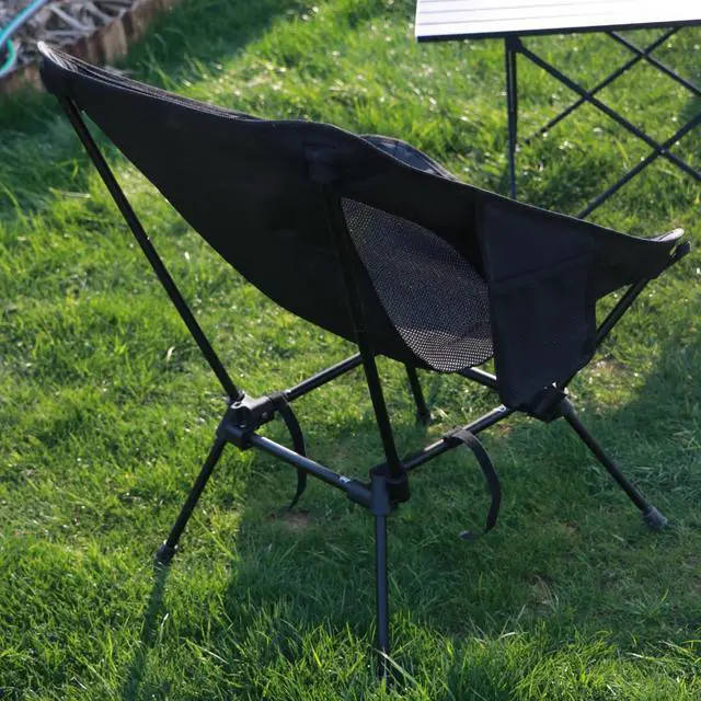 Alt view image 7 of 7 - Lightweight Camping Chair Folding Portable Chair for Adults, 2.16 lbs with Square Base and Carry Bag for Travel, Fishing, Motorcycle, Festival Black