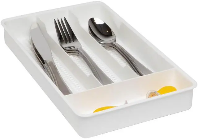 Alt view image 5 of 7 - Small Cutlery, Utensil, Silverware Kitchen Drawer Organizer Tray, White