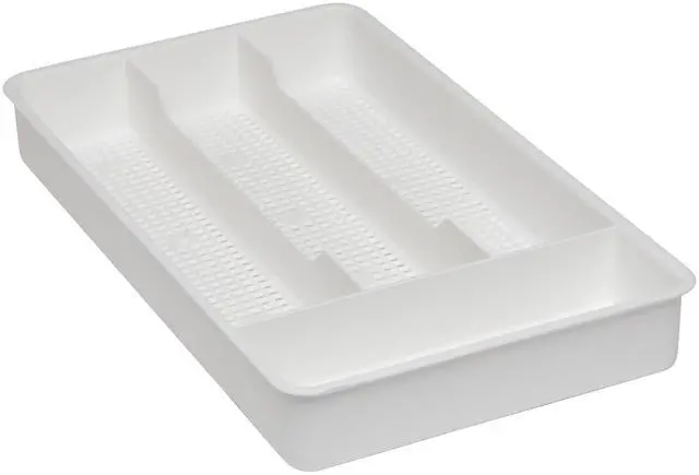 Main image of Small Cutlery, Utensil, Silverware Kitchen Drawer Organizer Tray, White