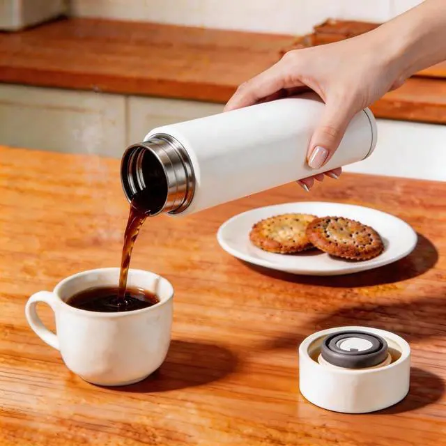Alt view image 5 of 6 - 11 oz Mini Water Bottle Stainless Steel Thermoses Small - Insulated Vacuum, Leak Proof, Keeps Drinks Hot/Cold - Ideal for Coffee, Tea, Water - Pink
