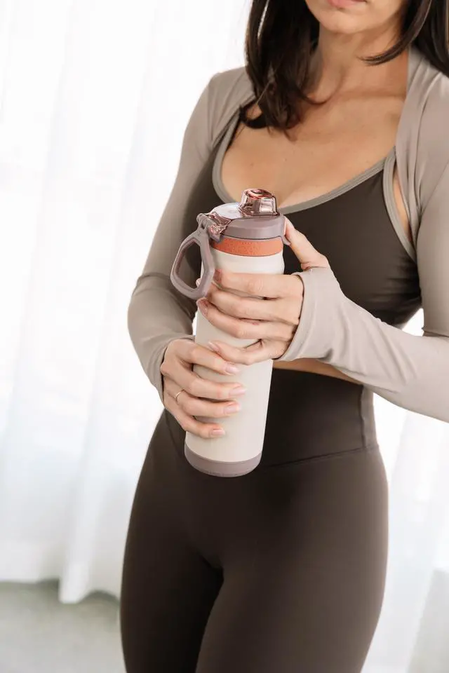 Alt view image 2 of 7 - Powerfill Pro 24oz Stainless Steel Water Bottle with Quick Fill Lid, Triple Walled Vacuum Insulated Metal, Leak Proof Locking Lid, Sip and Chug, Reusable BPA Free, Driftwood