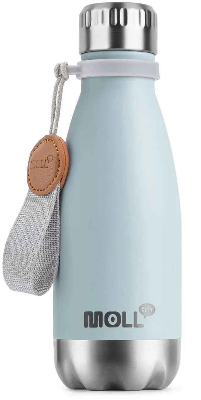 Main image of 9 oz Water Bottle for Kids-Small Stainless Steel Water Bottle for School Vacuum Insulated Metal Leak Proof Cola Shape Water Flask for Boys Girls(Baby Blue)