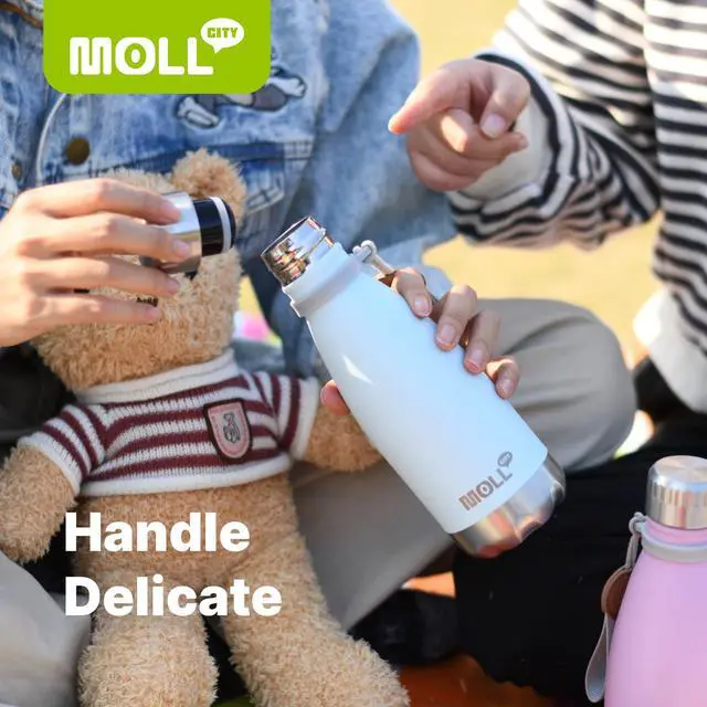 Alt view image 3 of 7 - 9 oz Water Bottle for Kids-Small Stainless Steel Water Bottle for School Vacuum Insulated Metal Leak Proof Cola Shape Water Flask for Boys Girls(Baby Blue)