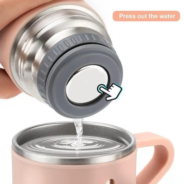 Alt view image 4 of 7 - Stainless Steel Thermo 500ml/16.9oz Vacuum Insulated Bottle with Cup for Coffee Hot drink and Cold drink water flask.(Pink,Set)
