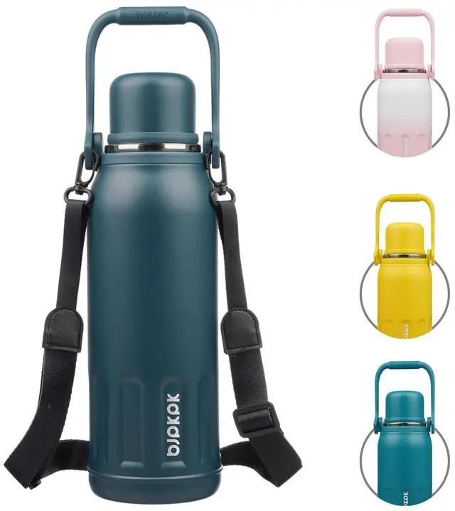 Main image of Insulated 50oz Thermal Water Bottle BPA Free With Lid and Carry Handle Stainless Steel Water Bottles for Outdoor Sports,Navy Blue