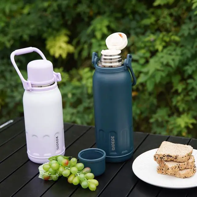 Alt view image 6 of 6 - Insulated 50oz Thermal Water Bottle BPA Free With Lid and Carry Handle Stainless Steel Water Bottles for Outdoor Sports,Navy Blue