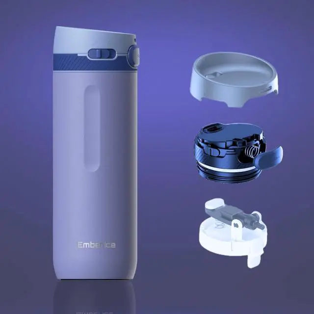 Alt view image 2 of 7 - 20 oz Vacuum Insulated Bottles - Double Wall Coffee Thermal for Travelers & Campers, Keeps Drinks Hot 18H, Cold 24H, Leak-Free, BPA-Free, Food-Grade Stainless Steel (Steel Blue)