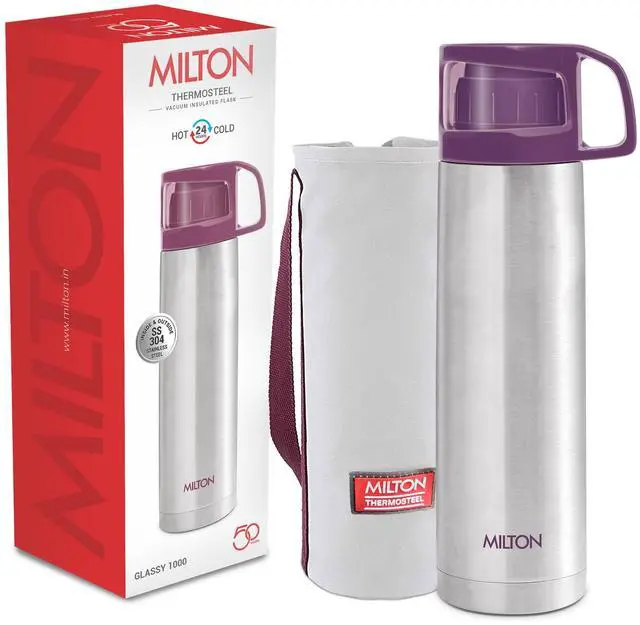 Main image of for Hot Drinks 1000 ml (34 oz), 24 Hours Hot and Cold, Stainless Steel Water Bottle, Double Walled Vacuum Insulated Flask for Hot Coffee, Thermosteel, Leak Proof, Glassy, Purple